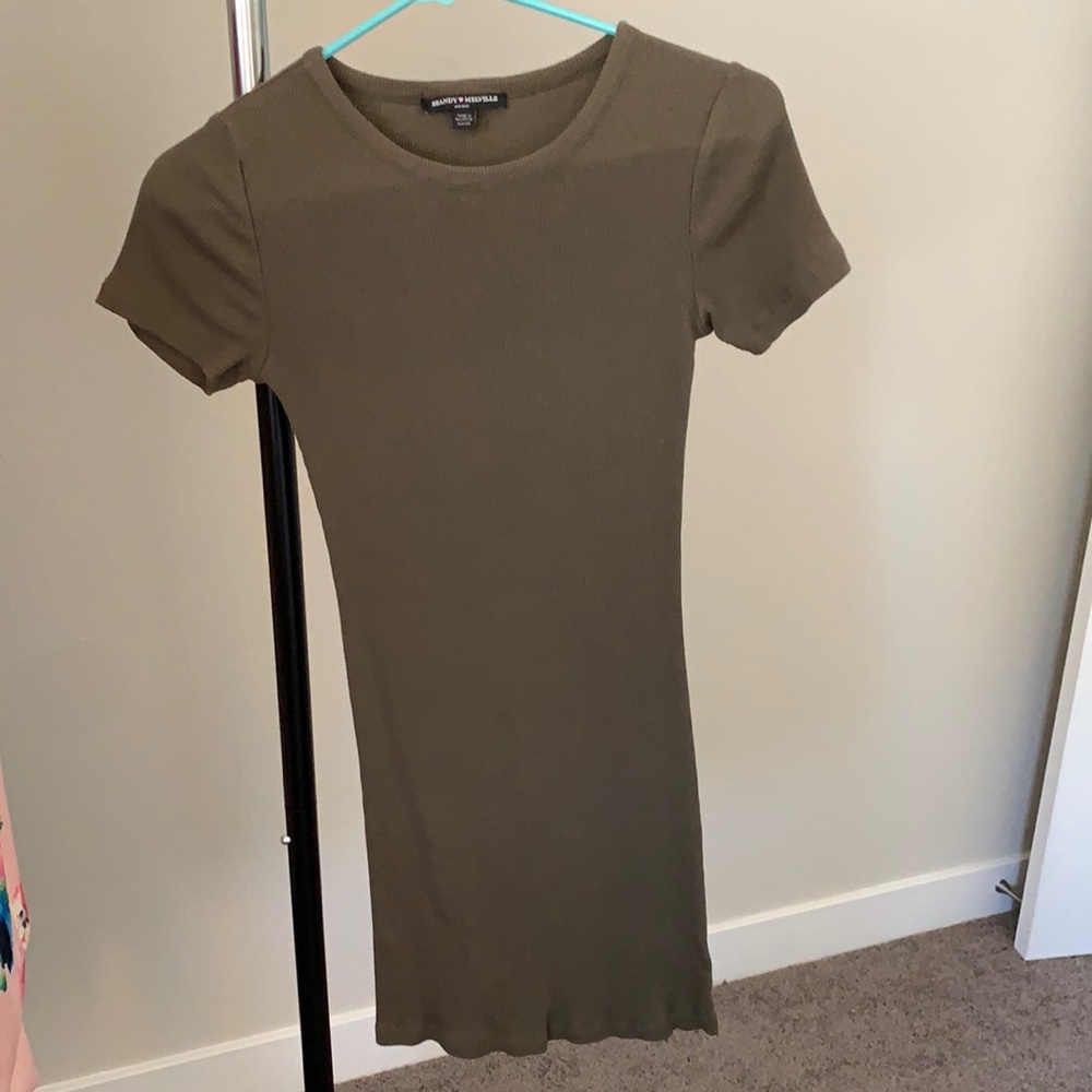 Brandy Melville olive green t-shirt dress
